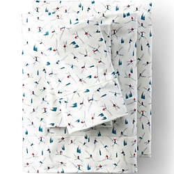 Luxe Supima Cotton Flannel Printed Sheet Set - 6oz | Lands' End (US)