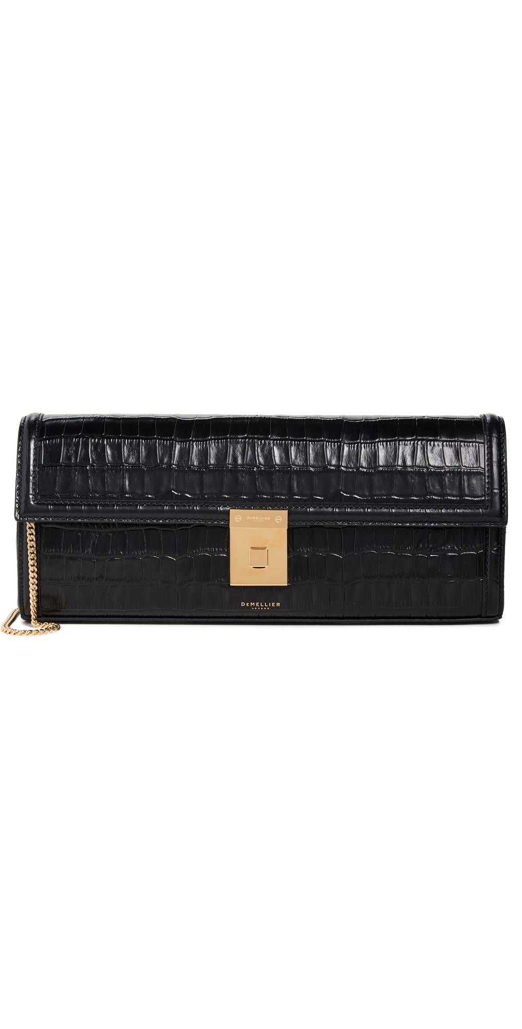DeMellier N118 Paris Clutch Black Croc Effect One Size | Shopbop