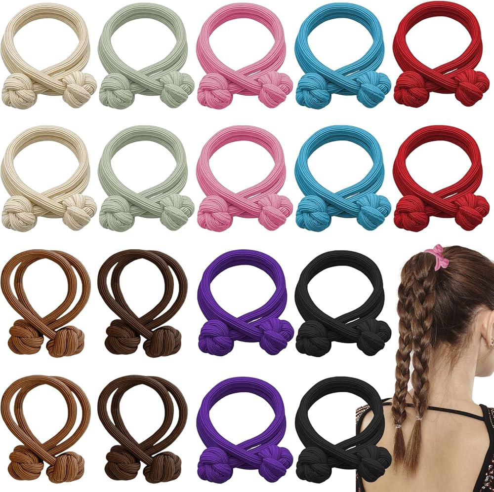 18 PCS Chinese Knot Elastic Hair Ties Unique Knot Scrunchies No Damage Ponytail Holders Bracelet ... | Amazon (US)