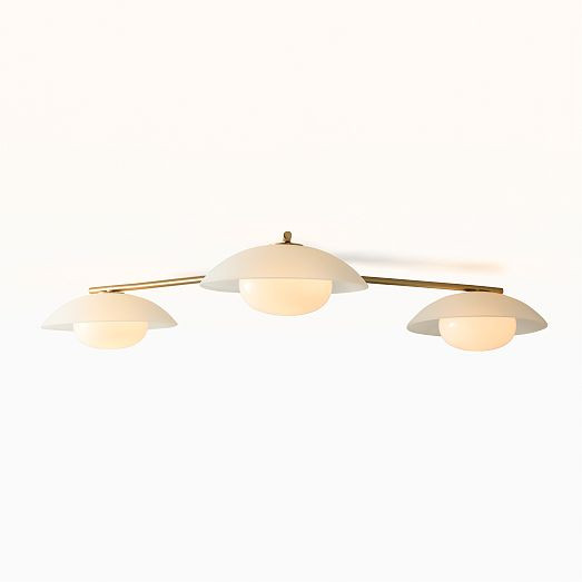 Bezel 3-Light Glass Flush Mount (60") | West Elm (US)