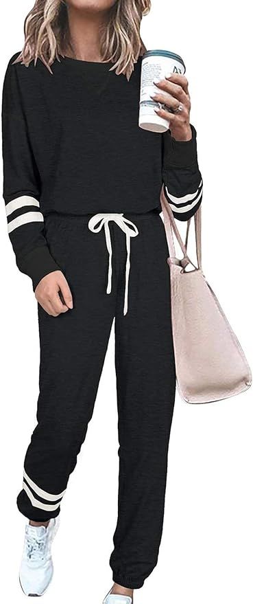 PRETTYGARDEN Women's Tie Dye Two Piece Pajamas Set Casual Long Sleeve Sweatshirt with Long Pants ... | Amazon (US)