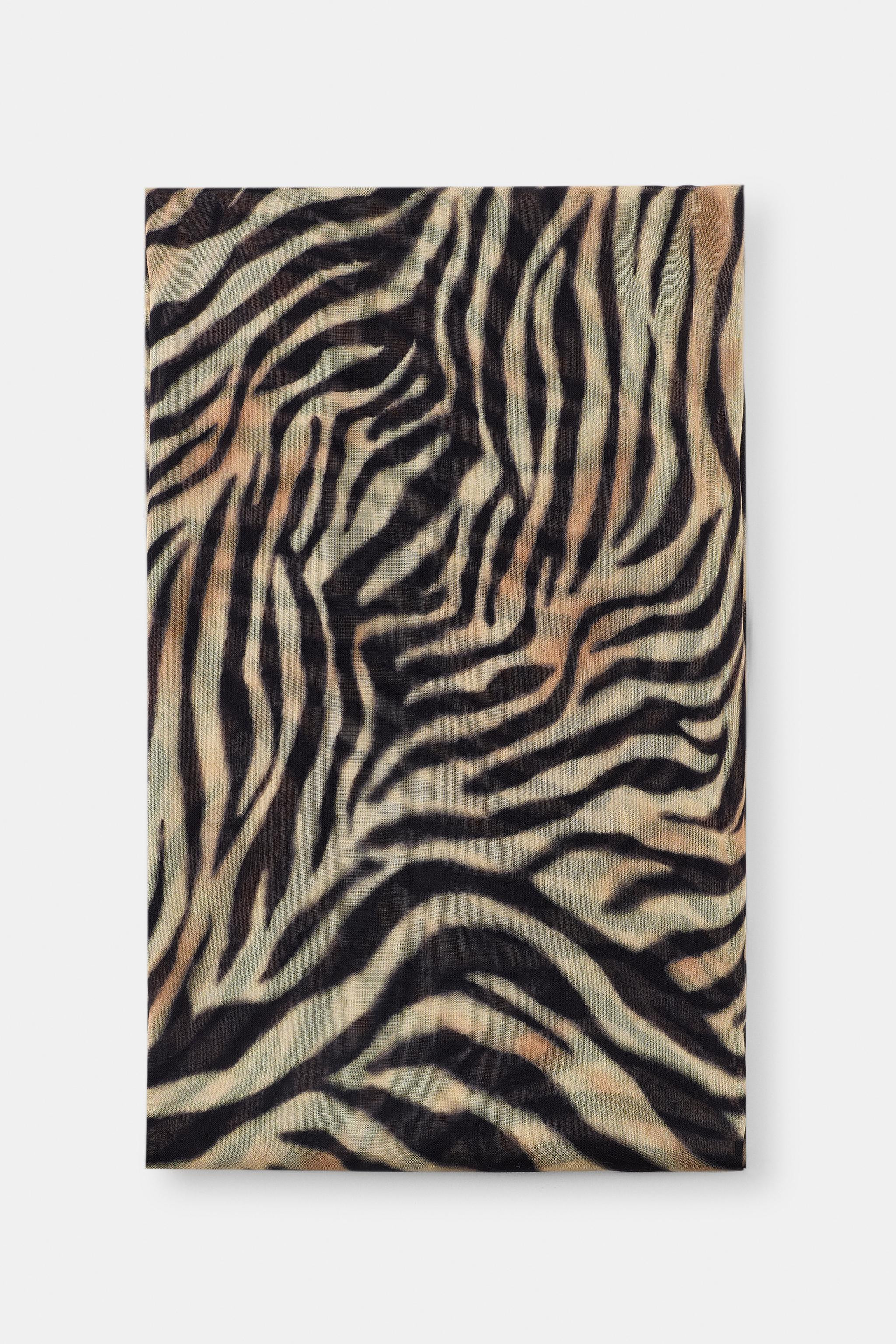 ANIMAL PRINT MODAL SILK SCARF | Zara UK