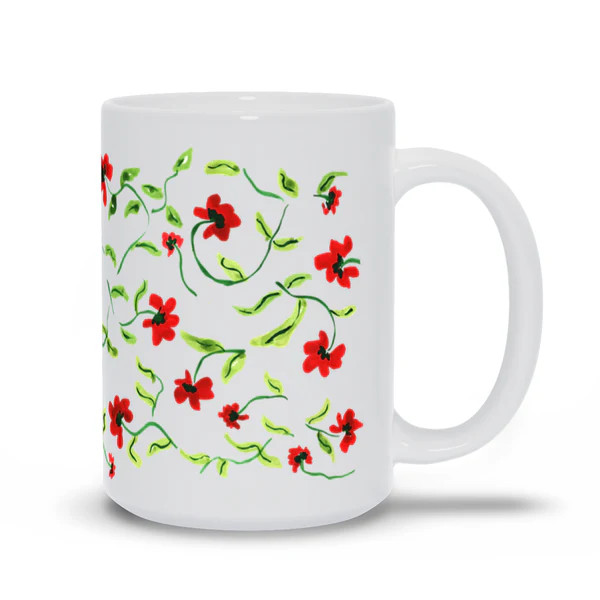 Holiday Poinsettas Mug | Evelyn Henson