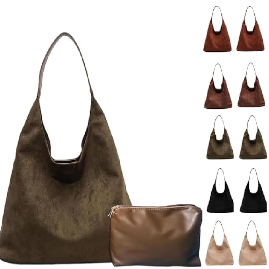 Brown Suede Tote Bag - Women's Shoulder Bag with Suede Tote Option | Amazon (US)