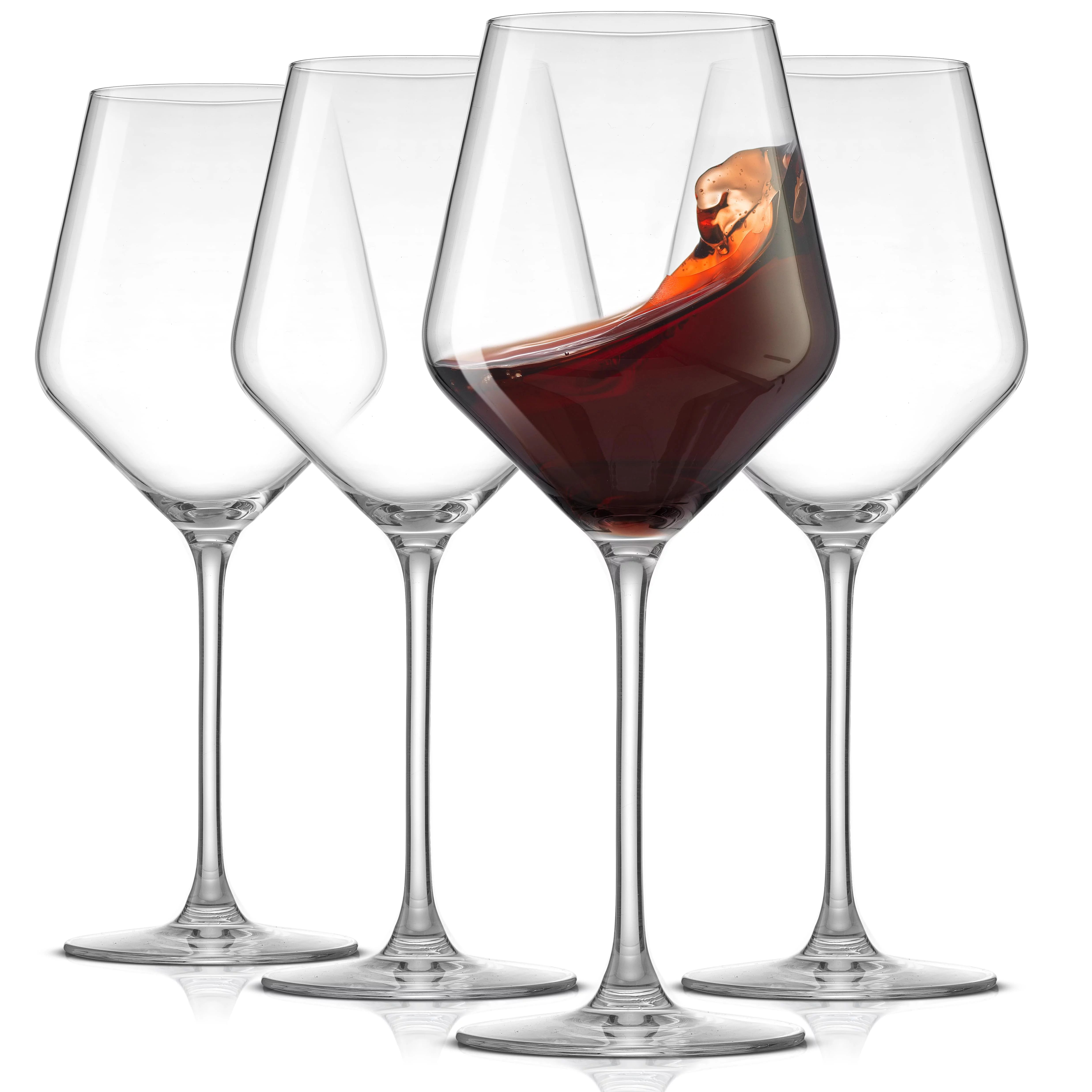 JoyJolt Layla European Crystal Red Wine Glasses, 17 Oz, Set of 4 Stemmed Wine Glasses | Walmart (US)