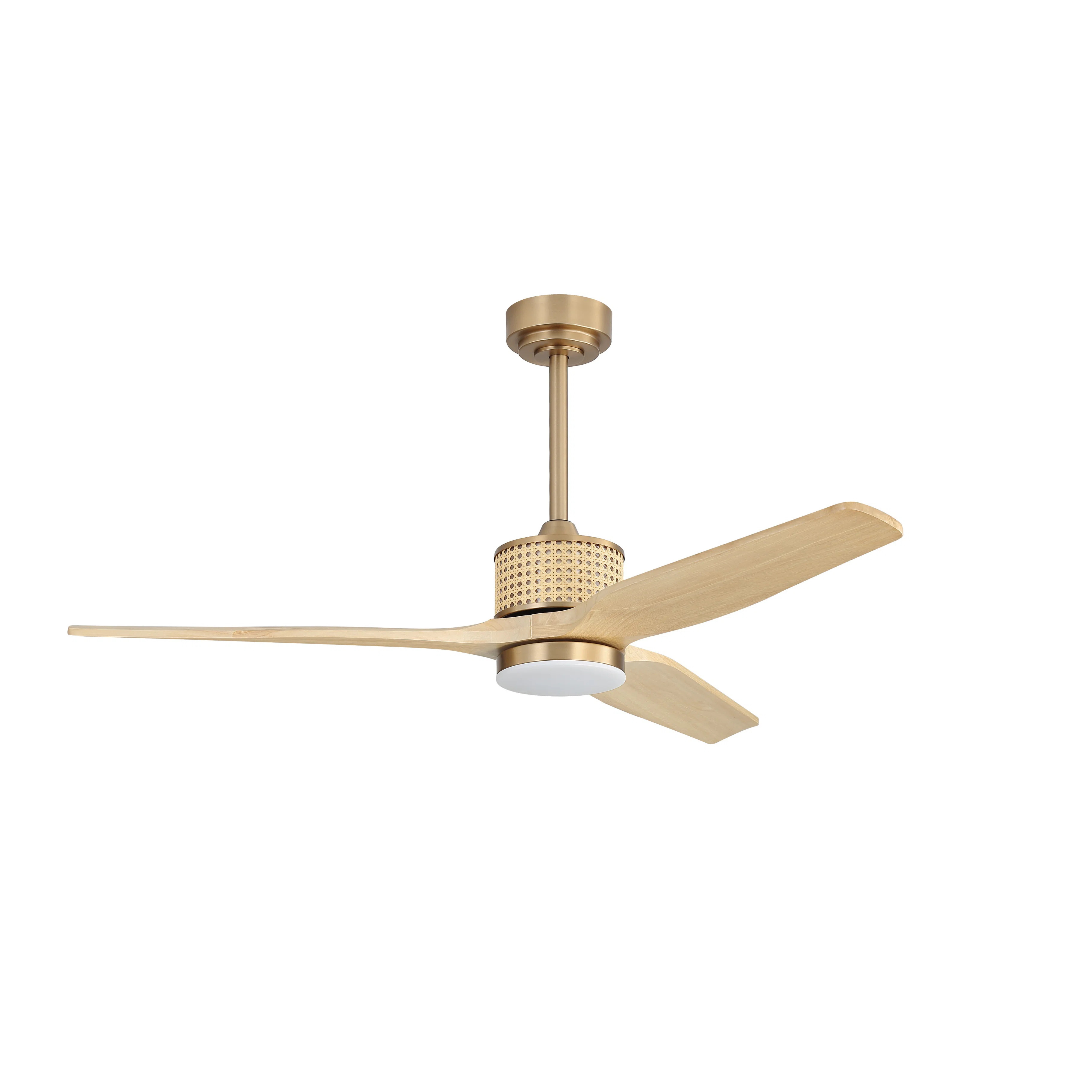 52 In. 3 Solid Wood Blades Indoor Ceiling Fan With Led Light | Wayfair North America