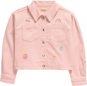 Kids' Embroidered Stretch Denim Jacket | Nordstrom