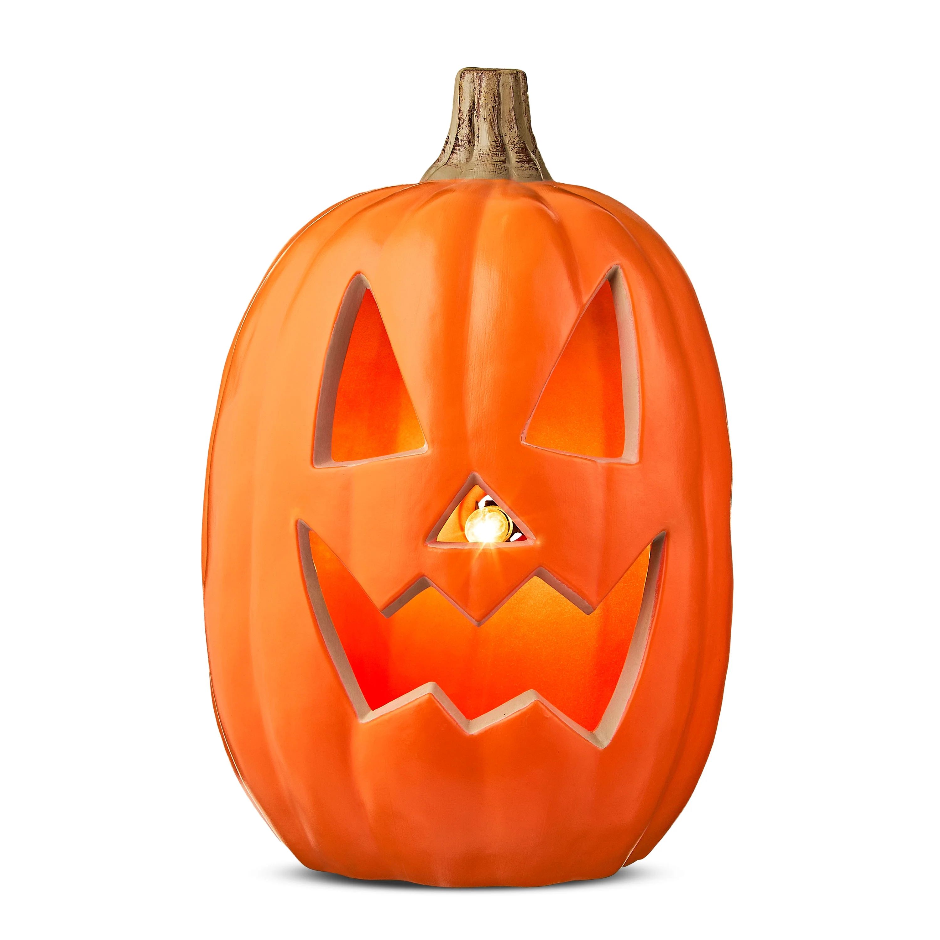 Halloween Orange Blow Mold Light-up Pumpkin Outdoor Decoration,10"x10"x16"H, by Way to Celebrate | Walmart (US)