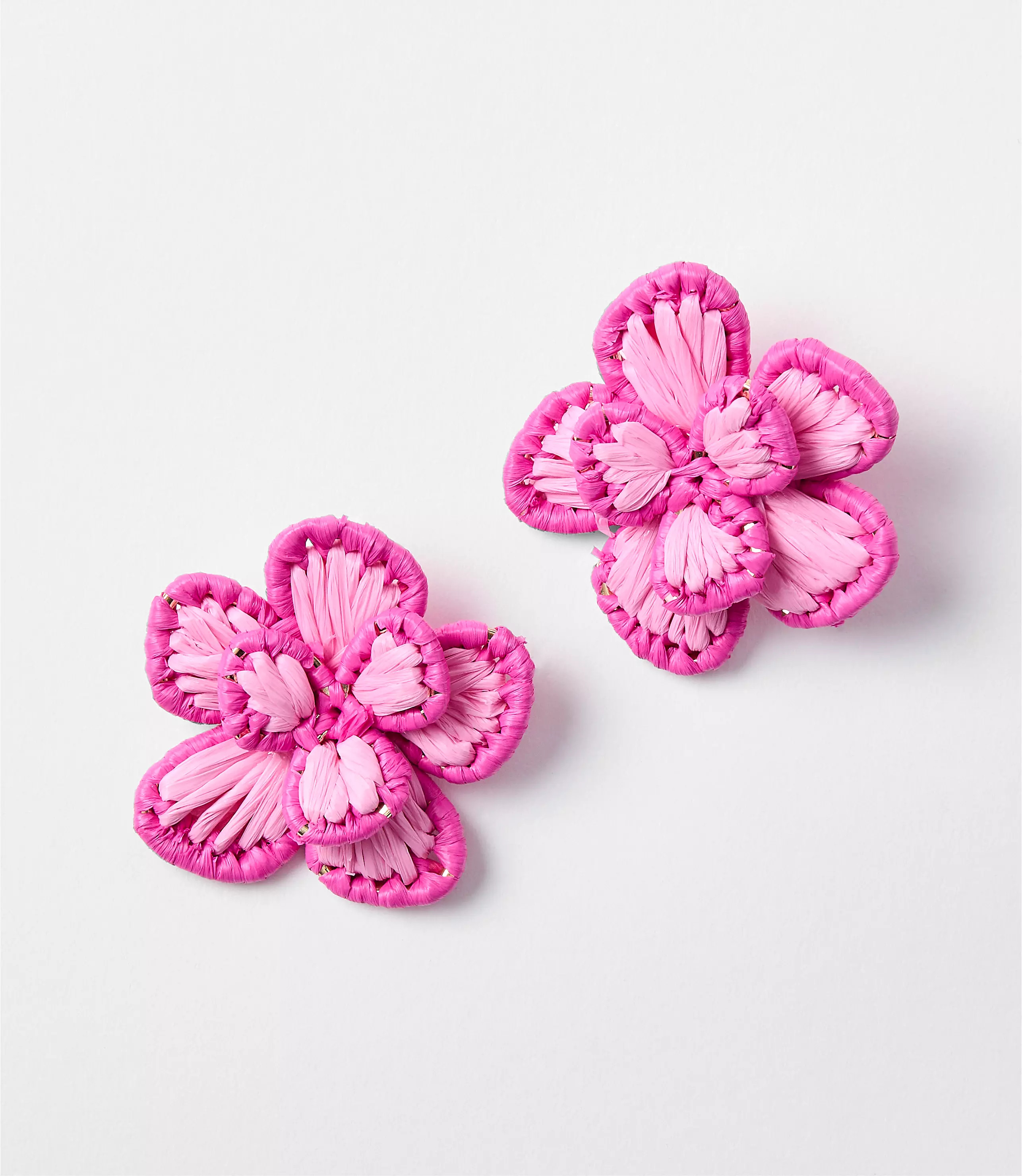LOFT Beach Floral Raffia Statement Earrings | LOFT