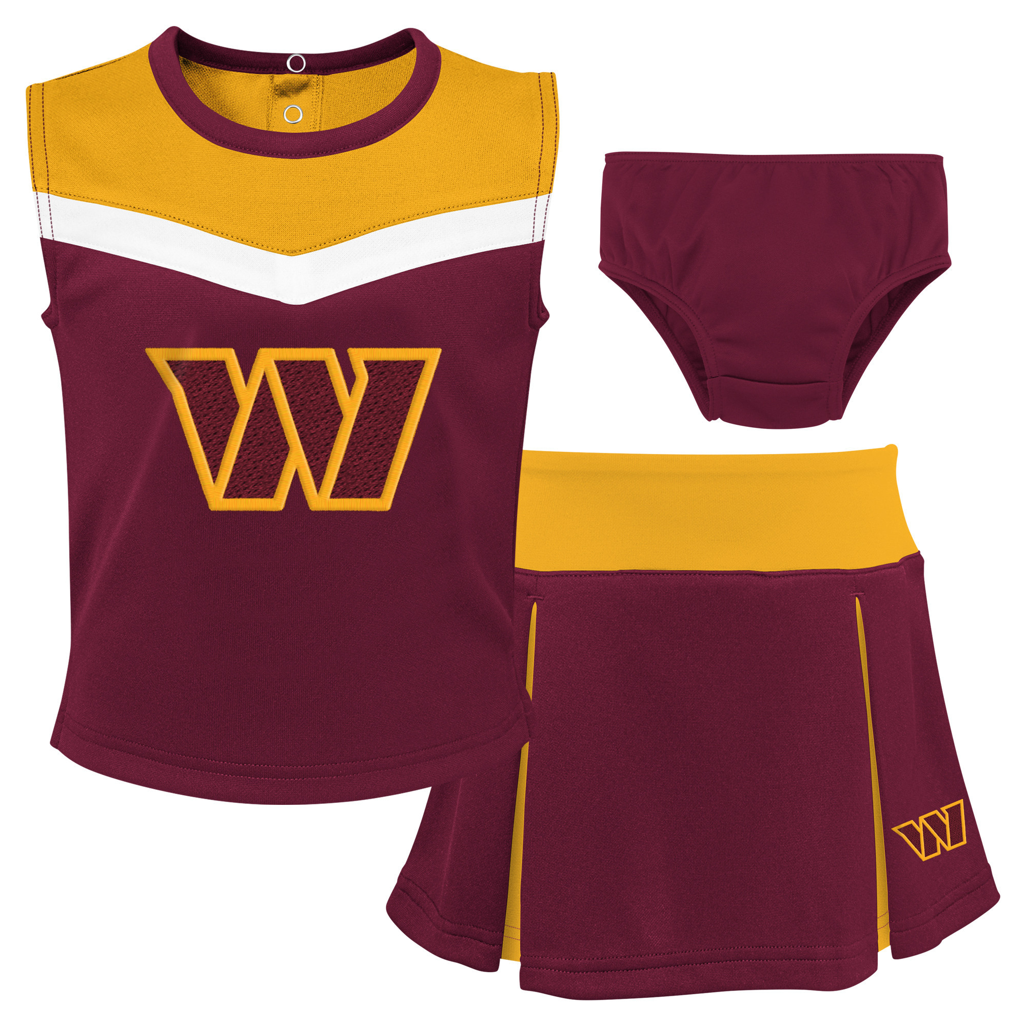 Girls Toddler Burgundy Washington Commanders Three-Piece Spirit Cheer Cheerleader Set | Fanatics