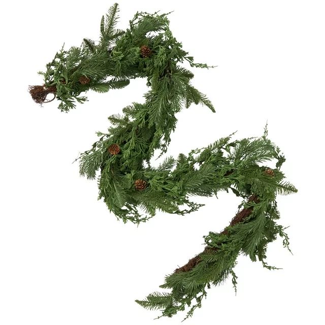 Green Faux Christmas Garland, 6 Foot, by Holiday Time - Walmart.com | Walmart (US)