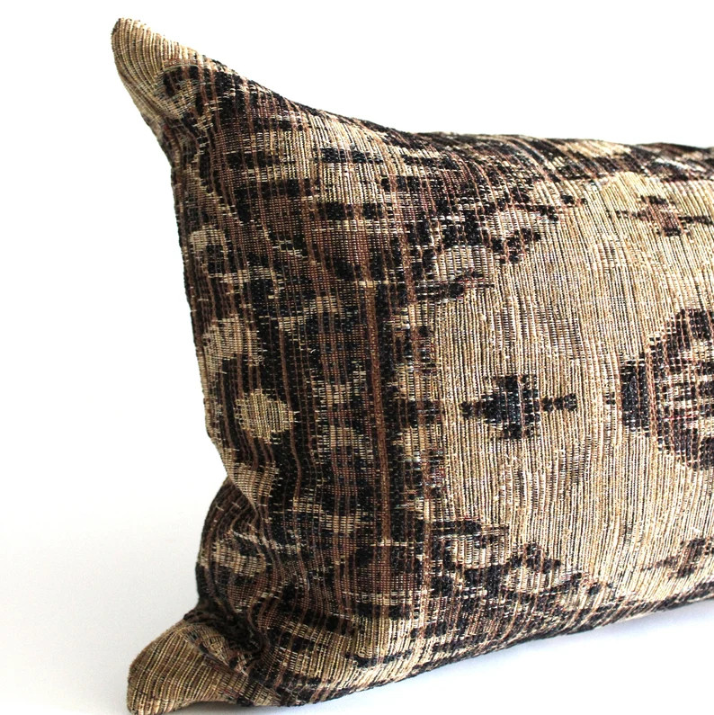 Lumbar Pillow Cover Brown Beige Southwest Upholstery Fabric | Etsy | Etsy (US)