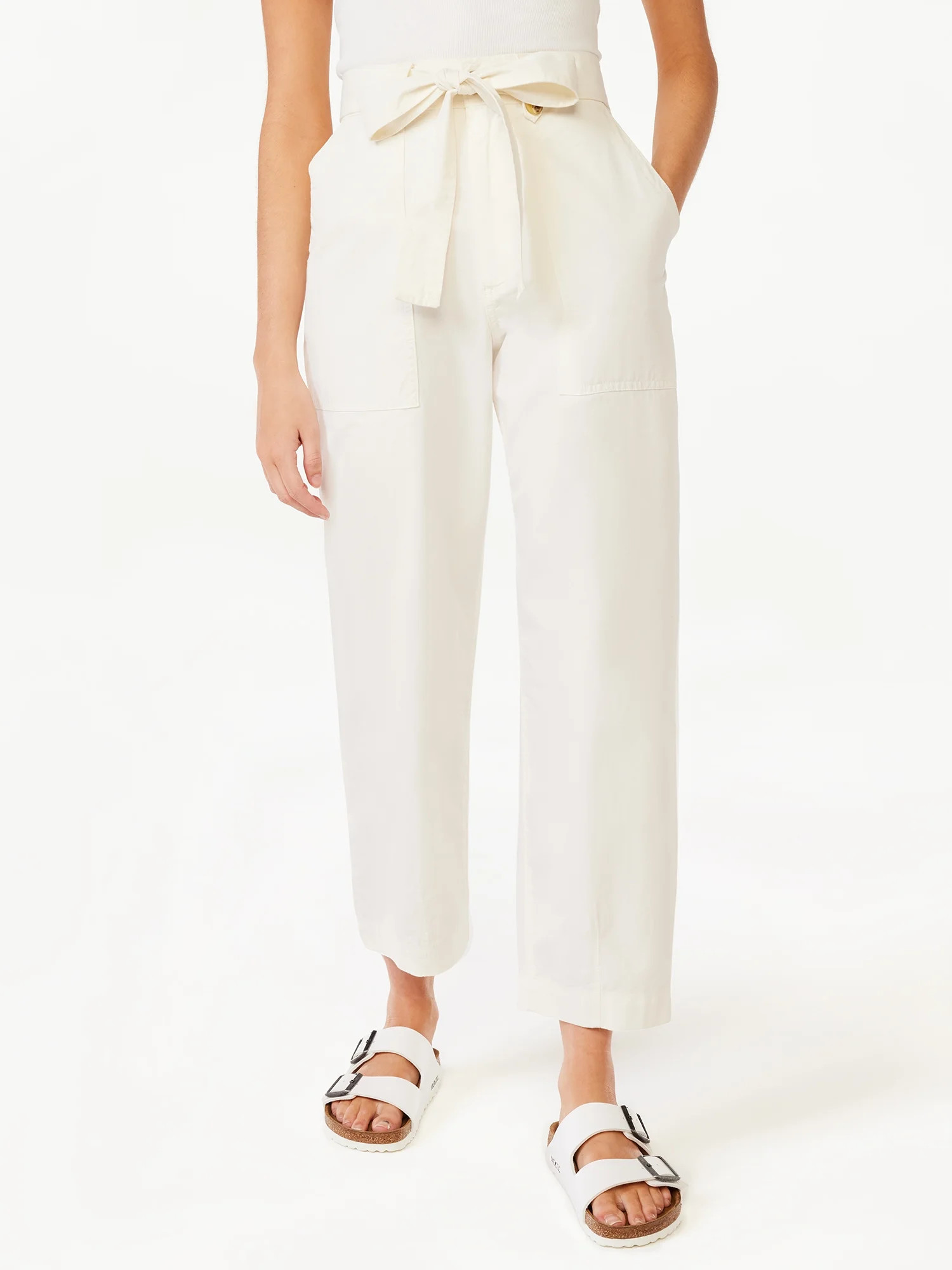 Free Assembly Women's Belted Barrel Pants | Walmart (US)