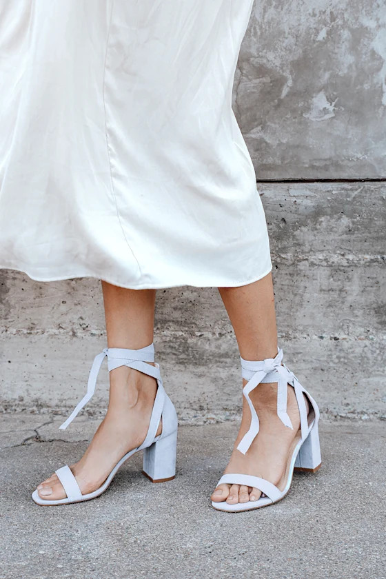 Airis Blue Suede Lace-Up Heels | Lulus (US)