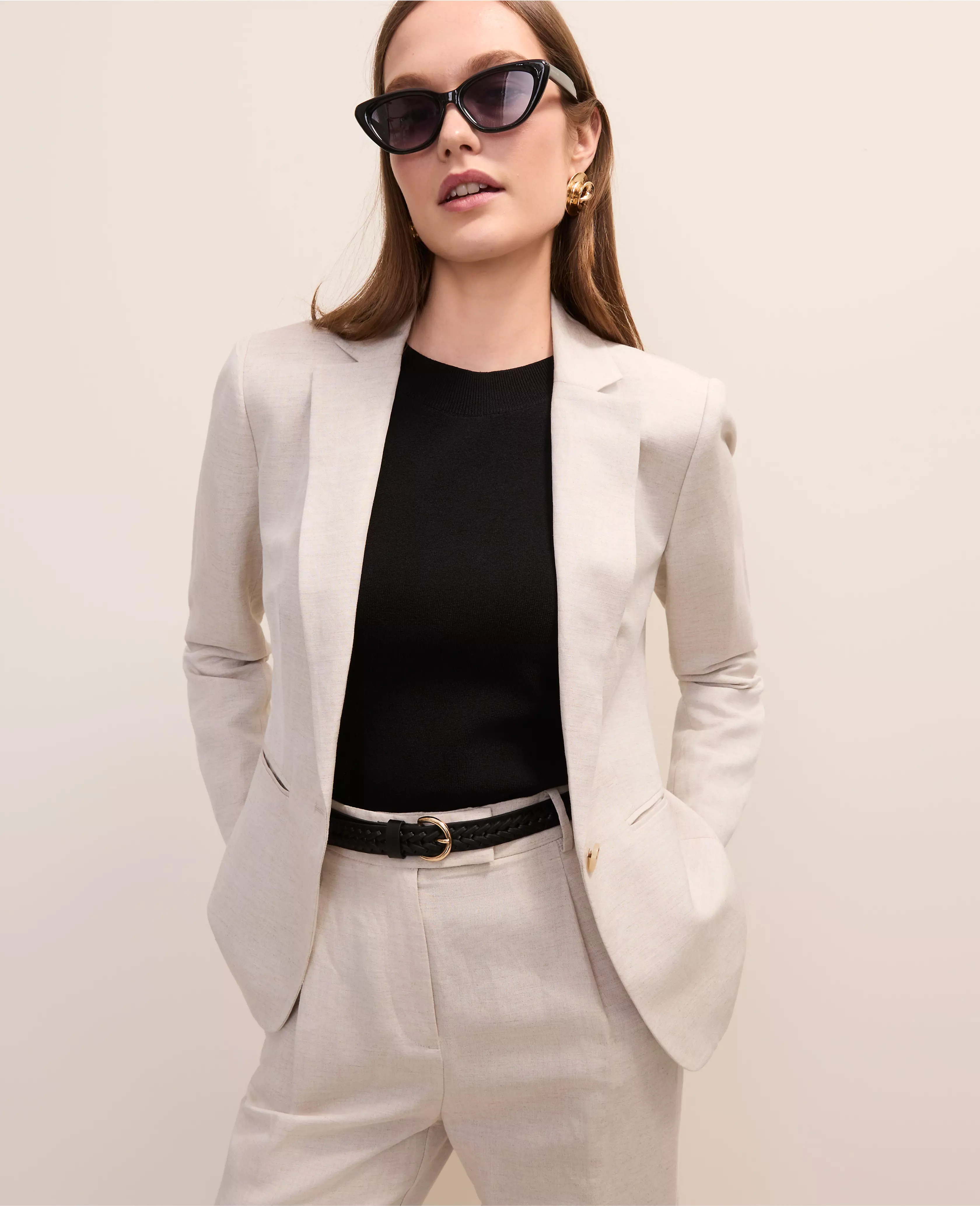 The Hutton Blazer in Linen Blend | Ann Taylor