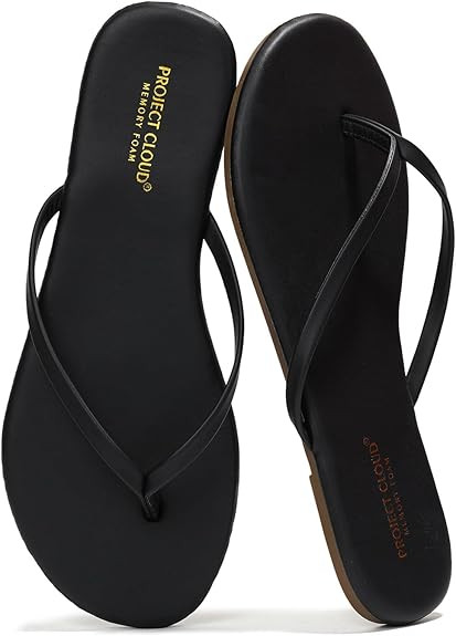 Project Cloud Flip Flops for Women Footwear - Memory Foam Flats Sandals for Women 2025 - Vegan Le... | Amazon (US)