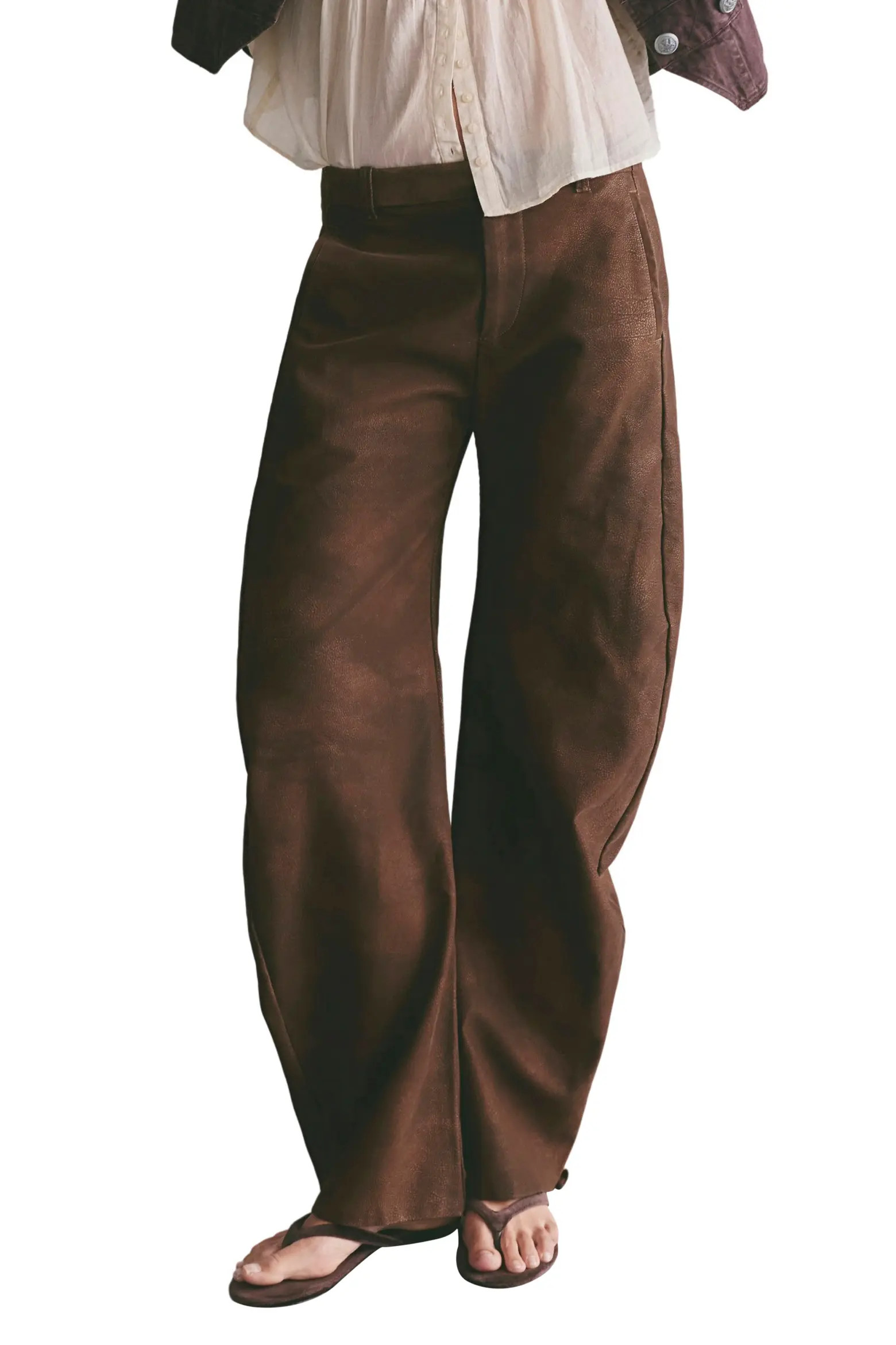 Free People Spotlight Wide Leg Faux Leather Trousers (Women) | Nordstrom | Nordstrom