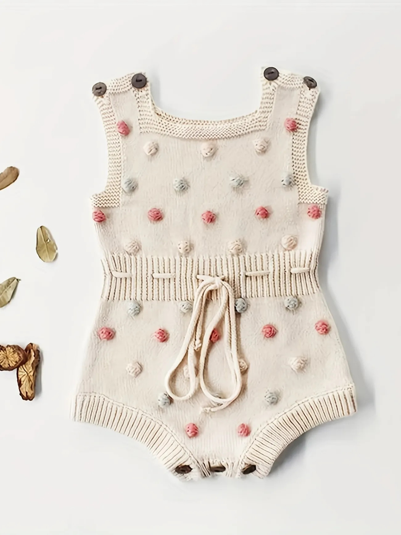 Cute & Comfy  Sleeveless Belted Knitted Baby Girls Romper | Temu Affiliate Program