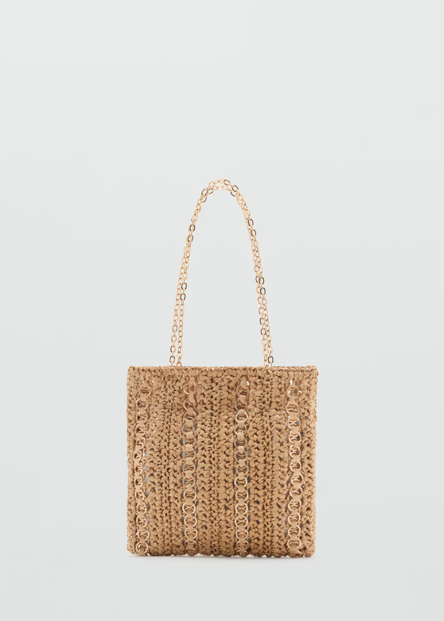 Natural fibre bag with metal rings | MANGO (UK)