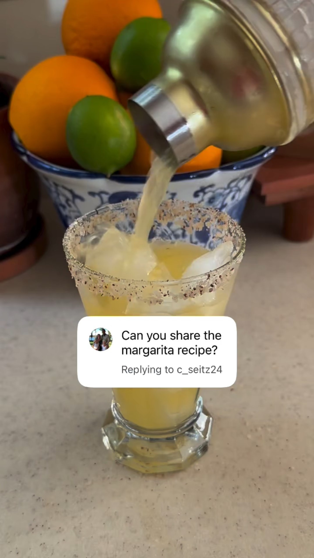 Here’s the recipe:
• 1 oz peach juice
• 1 oz tequila 
• 1/2 oz contreau
• 1 lime juiced
• 1 tbsp hot honey or 3 slices of fresh jalapeno

Add all your ingredients in a shaker and shake well 
Rim a glass with salt and tajin
Pour you drink over ice 
Garnish with lime and peach 
Enjoy

#LTKHome