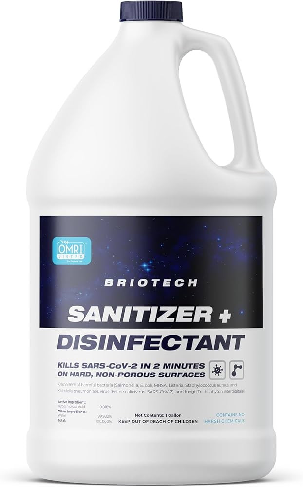 BRIOTECH Sanitizer Disinfectant Hypochlorous Spray, Kills 99.99% of Viruses & Bacteria, Eliminate... | Amazon (US)