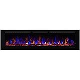 Valuxhome 84 Electric Fireplace, Recessed Fireplace Insert with Remote Control, Touch Screen, Logset | Amazon (US)