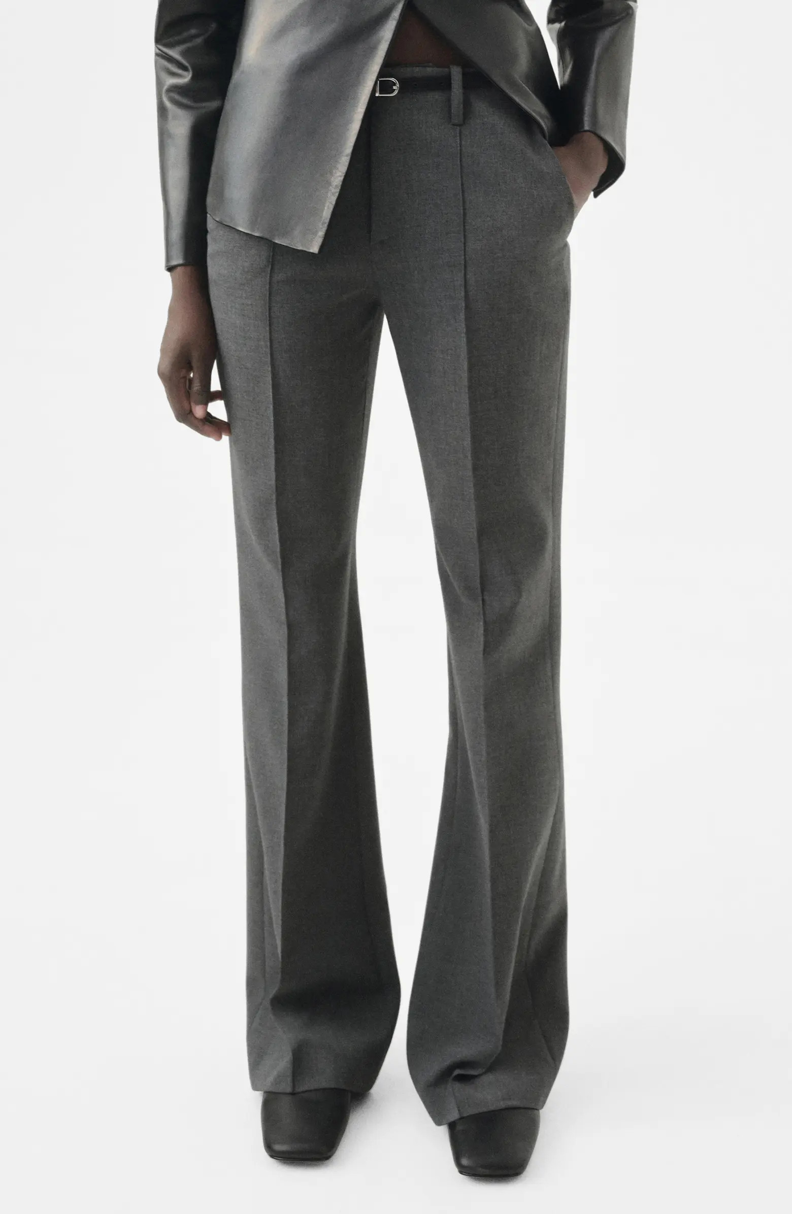 MANGO Selection Belted Straight Leg Pants | Nordstrom | Nordstrom