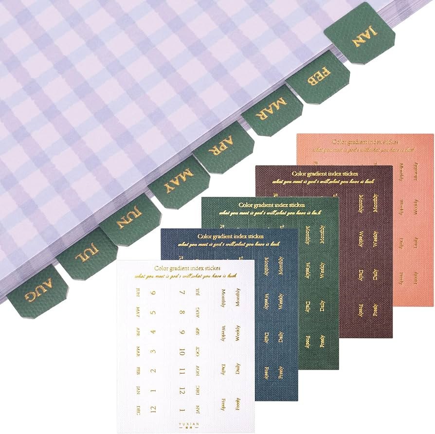 Joez Wonderful 10 Sheets Planner Monthly Tabs, Self Adhesive Tabs Stickers, Planners Index Tabs C... | Amazon (US)