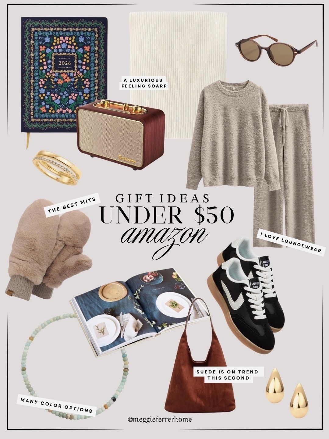 Black Friday on Amazon is SO good this year… so I rounded up my favorite gift ideas under $50 that feel luxury without the price tag. 🤎
Think cozy loungewear, timeless jewelry, designer vibe sneakers, suede bags, gorgeous planners, and the softest winter mitts… all Black Friday priced right now.

If you’re shopping for friends, teachers, sisters, coworkers (or honestly yourself 😅) these are the gifts that always hit without spending a ton.

#AmazonBlackFriday #GiftIdeasUnder50 #ModernOrganicHome

#LTKFindsUnder50 #LTKSaleAlert #LTKHoliday #LTKGiftGuide