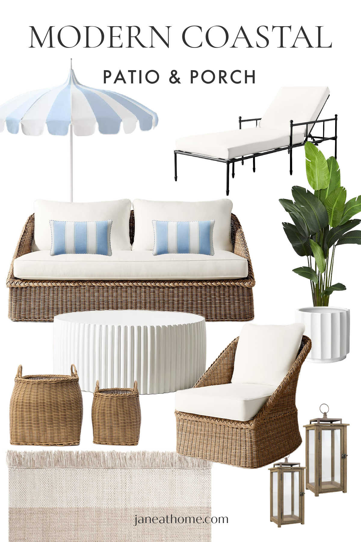 Beautiful patio and porch ideas, with coastal-inspired patio and porch decor, outdoor furniture, rug, pillow, planters, baskets, umbrella, chaise, outdoor sofa and chair set, and accents, all in soft neutral tones, natural materials, and woven textures, for a serene yet sophisticated backyard vibe -- perfect for spring and summer entertaining and relaxing #ModernCoastal #Outdoor #PatioIdeas #PatioFurniture #PorchDecor #CoastalVibes #NeutralHome #BeachHouseStyle 
 

 #LTKSeasonal #LTKHome #LTKSaleAlert