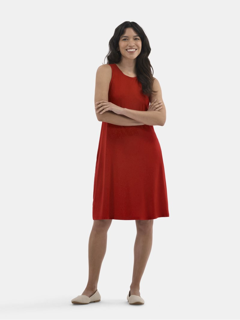 Time and Tru Women's Sleeveless Knit Swing Dress, Sizes XS-XXXL | Walmart (US)