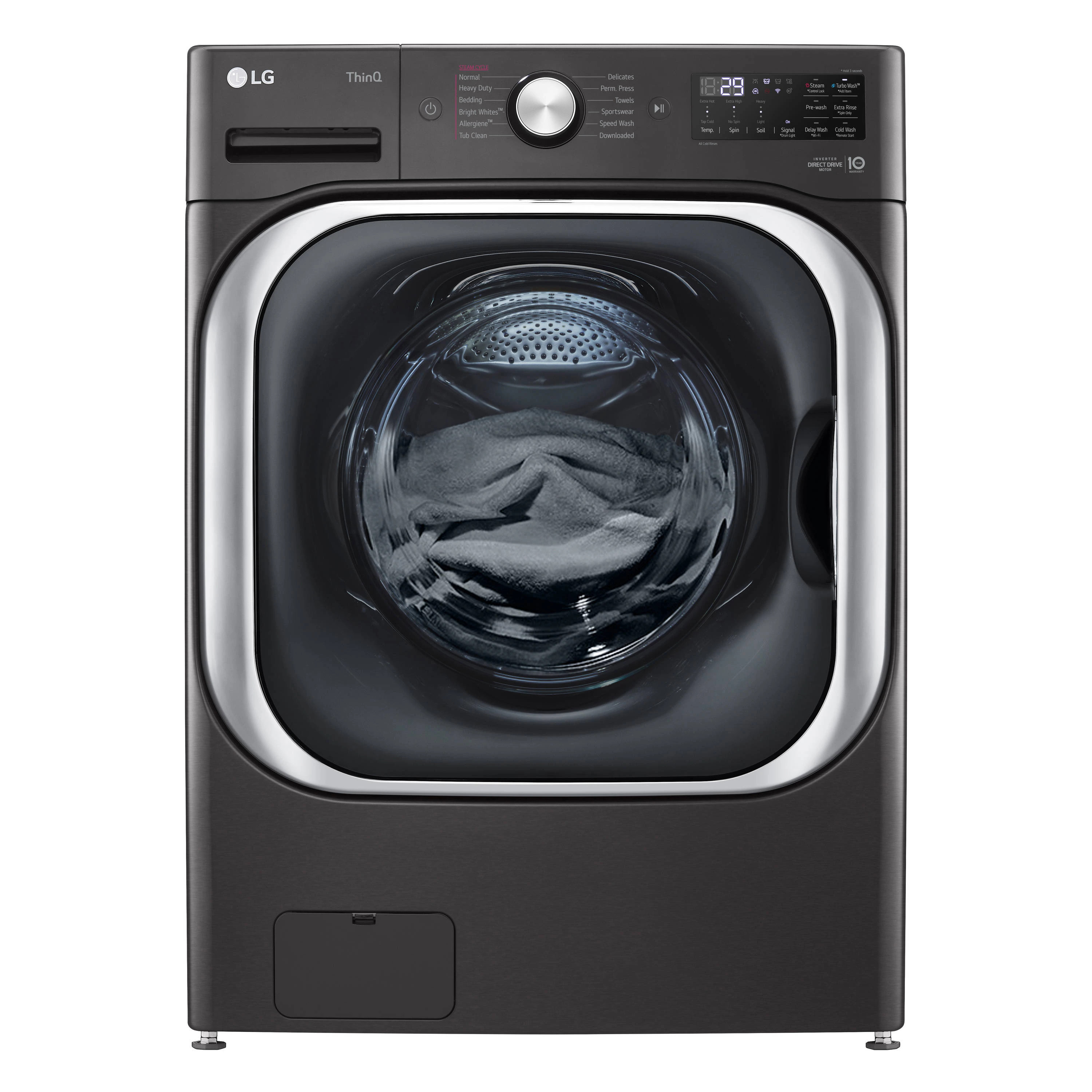 LG TurboWash High Efficiency Stackable Large ( 5.2-cu ft ) Front Load Washer ( Black Steel ) | WM8900HBA | Lowe's