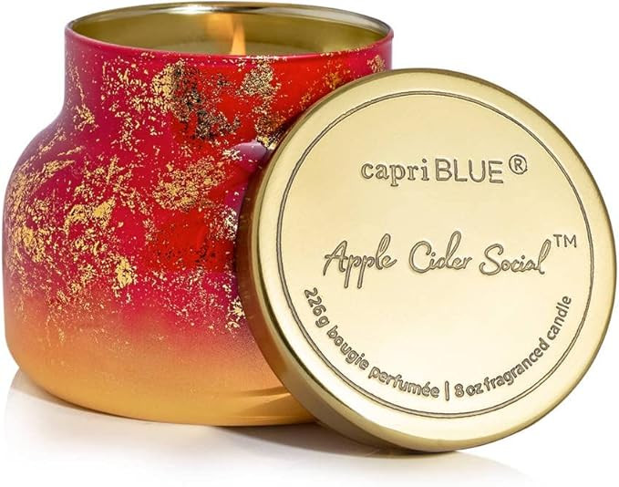 Capri Blue Glimmer Petite Signature Jar Candle - Apple Cider Social Scented Candle with Ombre Gla... | Amazon (US)