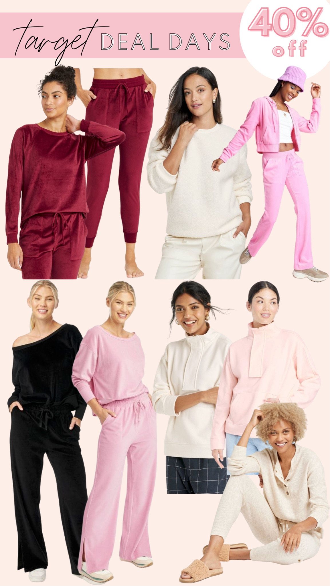 40% off sweatshirts & sweatpants for Target Deal Days, velour tracksuit, loungewear, velour sweatsuit

#LTKunder50 #LTKsalealert #LTKunder100
