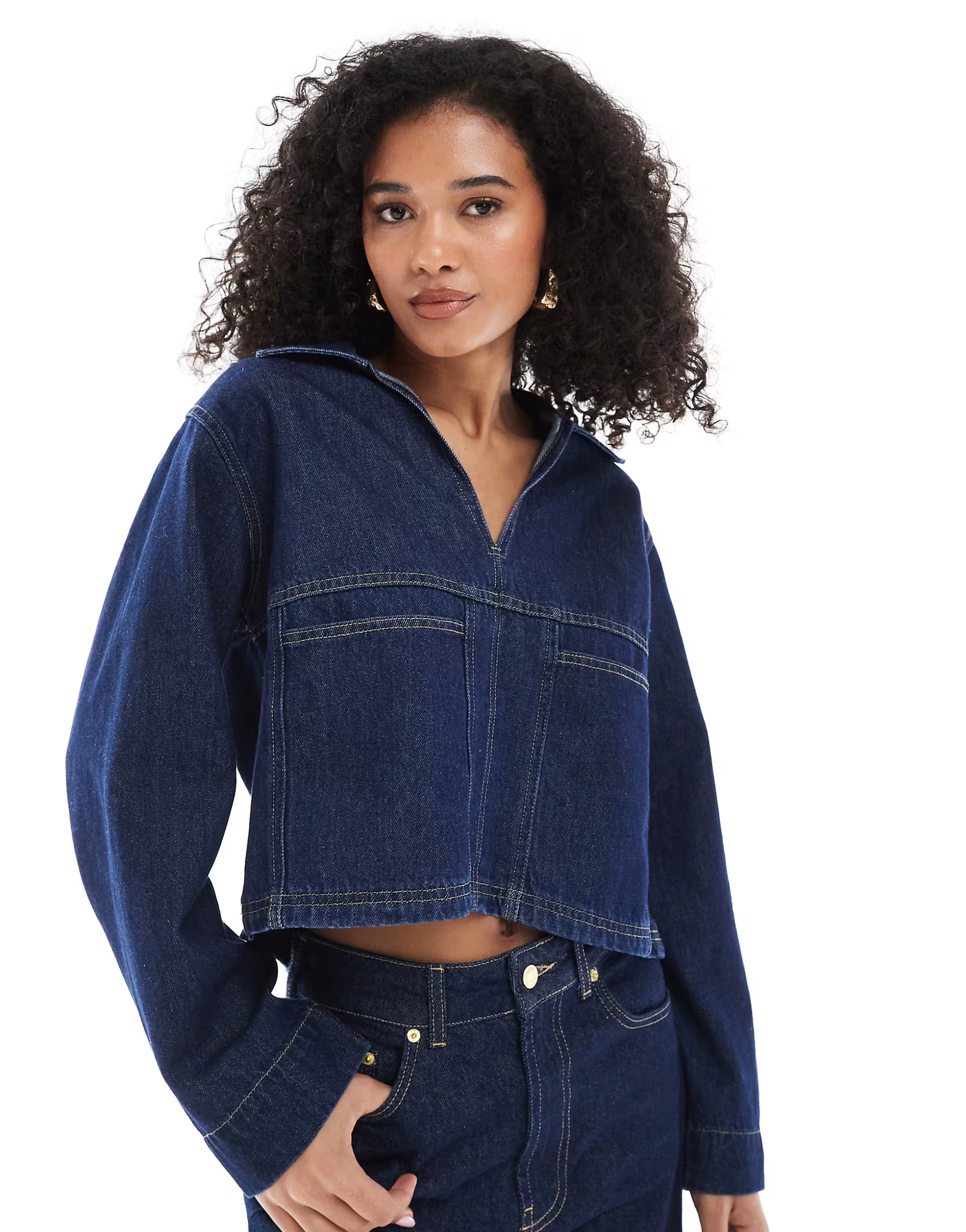 Home› Women› Tops› ASOS DESIGN denim cropped rugby top in rinse | ASOS (Global)