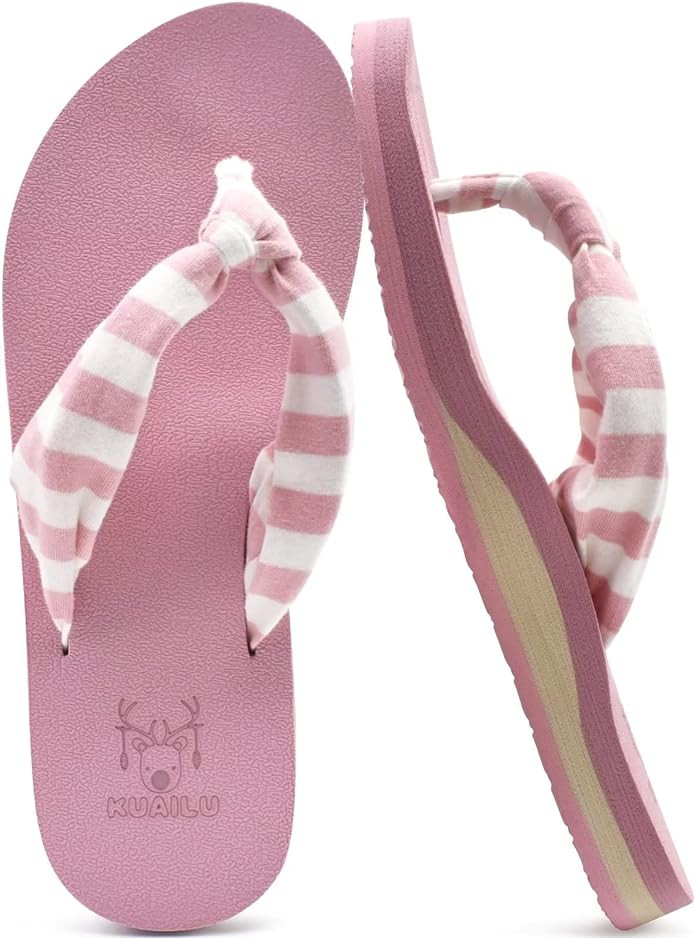 KuaiLu Flip Flops for Women with Arch Support Yoga Mat Comfortable Summer Beach Walking Thong Cus... | Amazon (US)