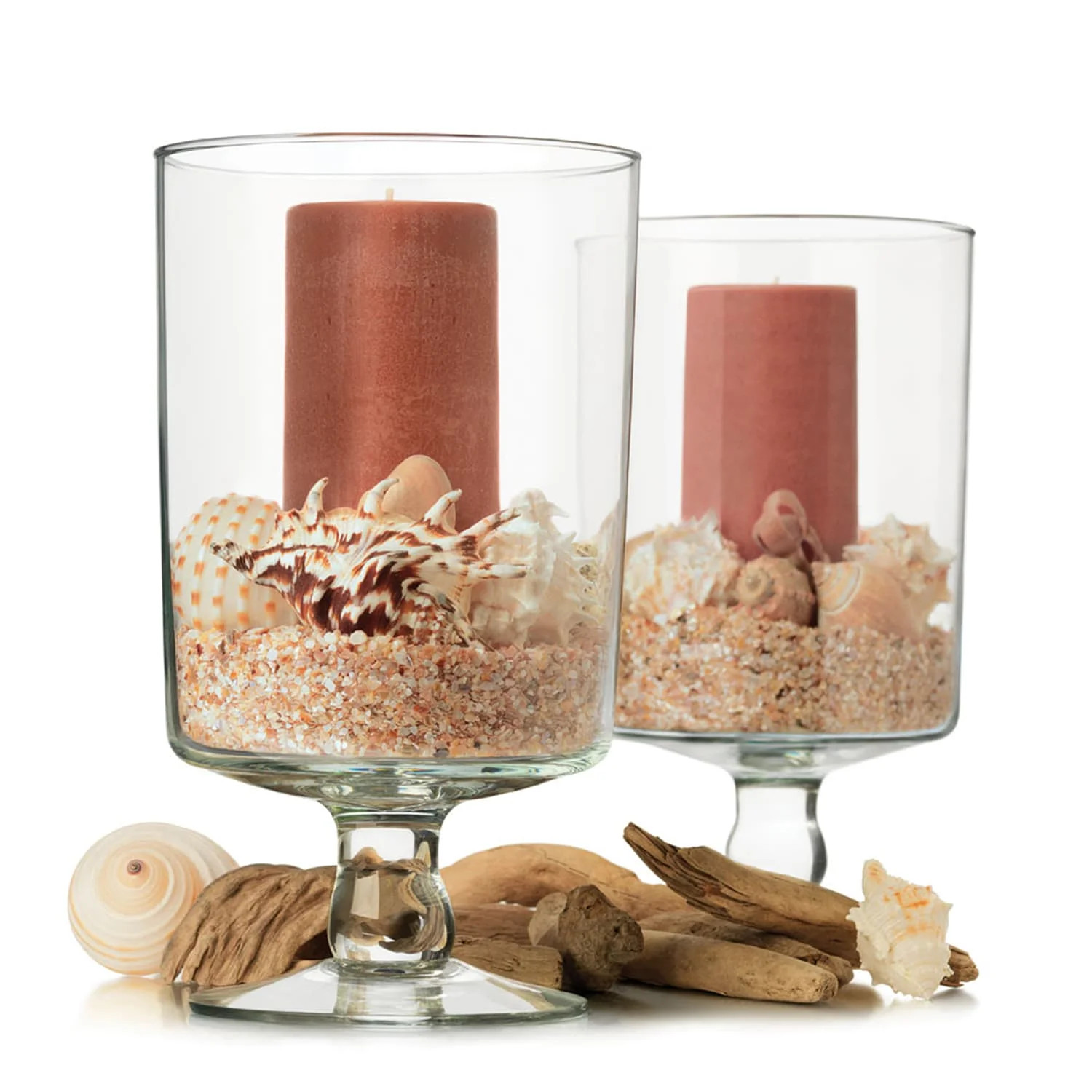 Libbey Harbor Pillar Glass Pedestal Vase, 11-inch Tall, Set of 2 | Walmart (US)