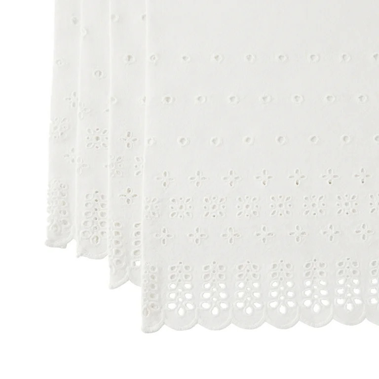 The Pioneer Woman Eyelet 100% Cotton Fabric Napkins, 20" x 20", Set of 4, White | Walmart (US)