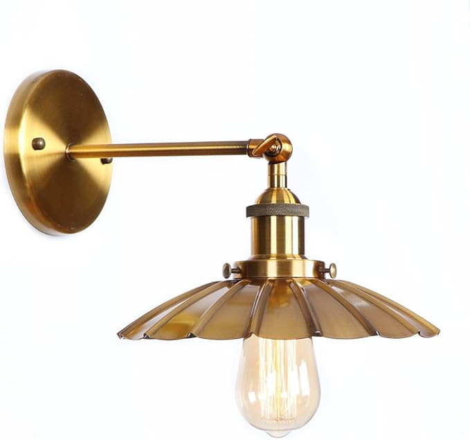 Wall Lamps, Adjustable Foldable Swing Arm Lights with Steering Head, Creative Retro Loft Metal Ca... | Amazon (US)