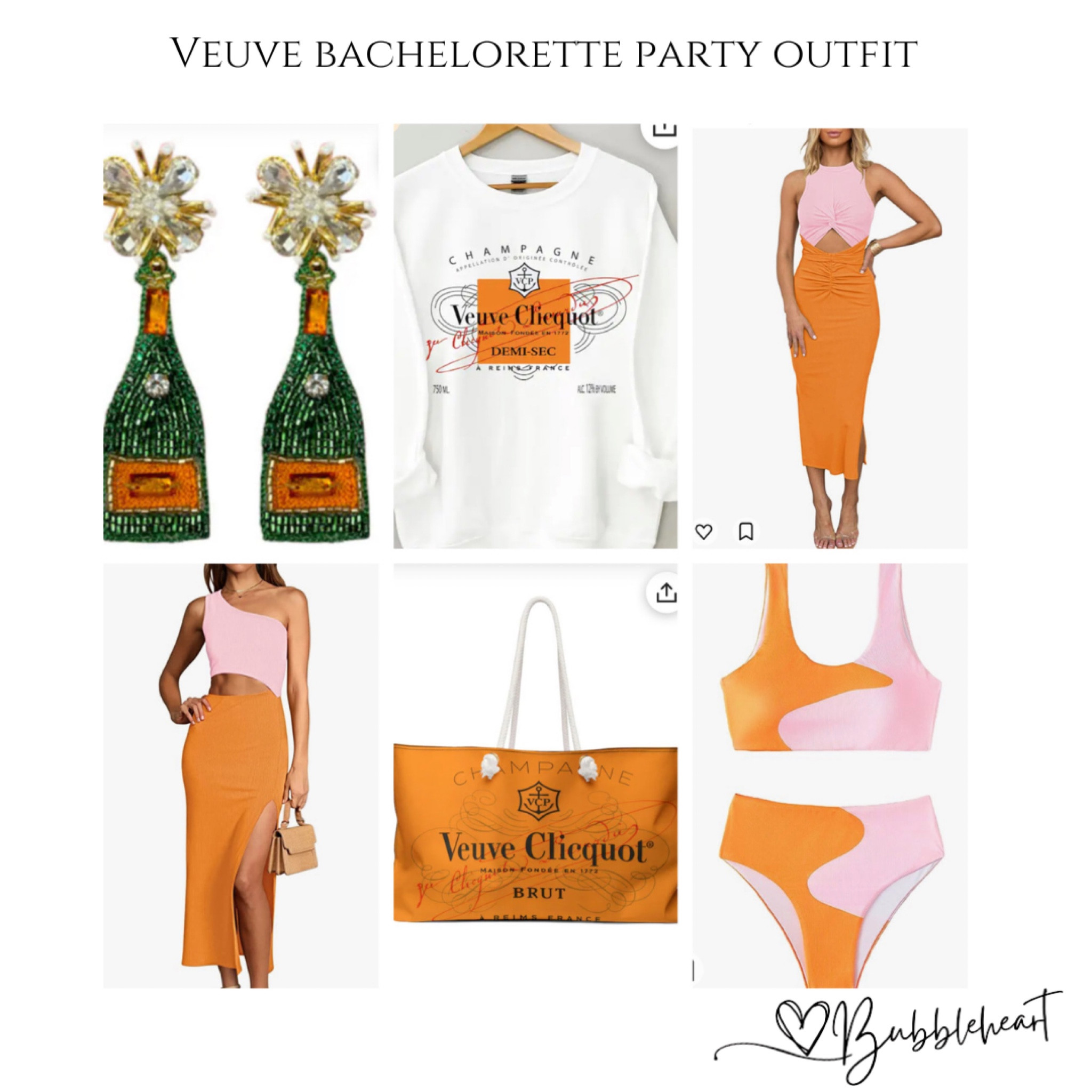 Veuve party outfits

Veuve Clicquot inspired outfits, bachelorette party outfit, pink and orange outfit, champagne earrings 

#LTKSeasonal #LTKwedding #LTKstyletip