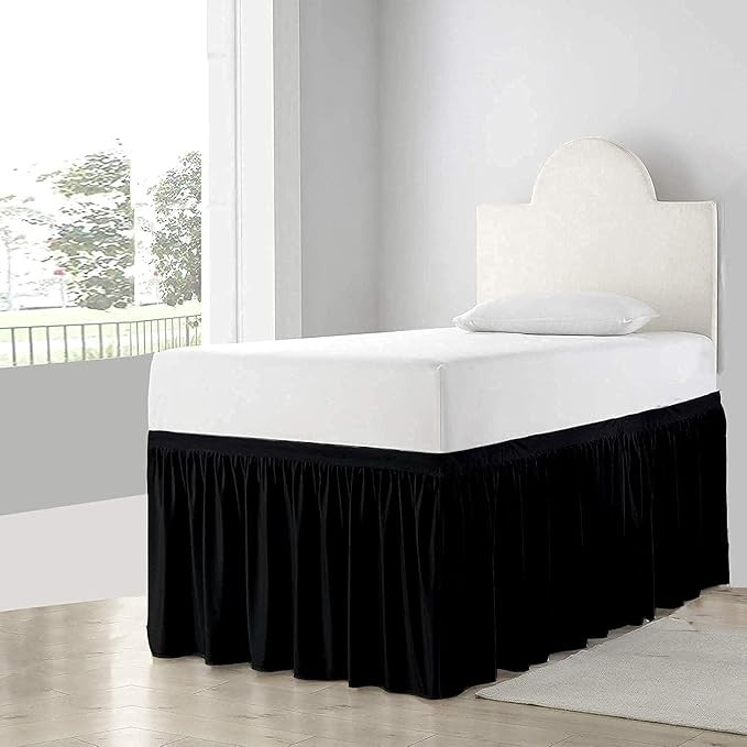 Dorm Room Bed Skirt Twin XL - Ruffled Dorm Size Bed Skirt - 100% Cotton Blend Fabric Dorm Bed Ski... | Amazon (US)