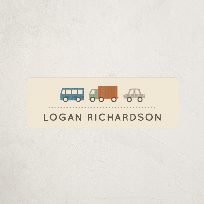 "Wheeler" - Customizable Custom Name Labels in Orange by Olivia Raufman. | Minted