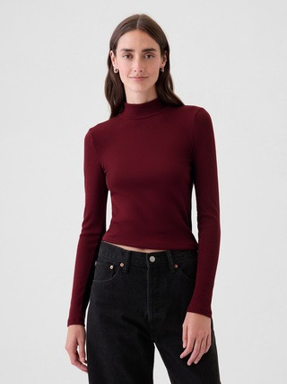 Modern Rib Cropped Mockneck Shirt | Gap (CA)