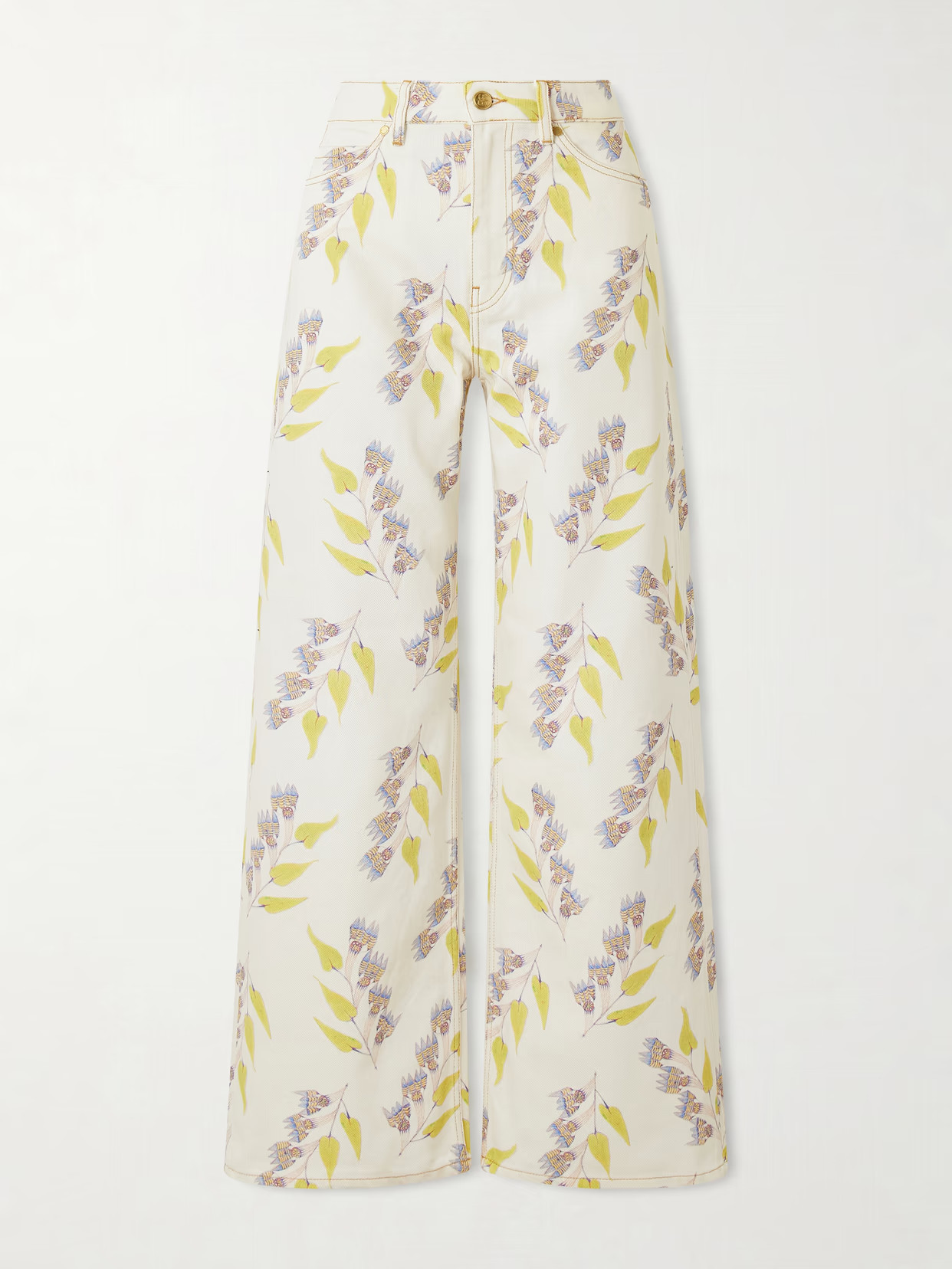 Ulla Johnson - Willow Floral-print Mid-rise Wide-leg Jeans - Multi | NET-A-PORTER (US)