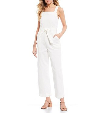 Copper Key Sleeveless Square Neck Tie Waist Jumpsuit | Dillard's | Dillard's