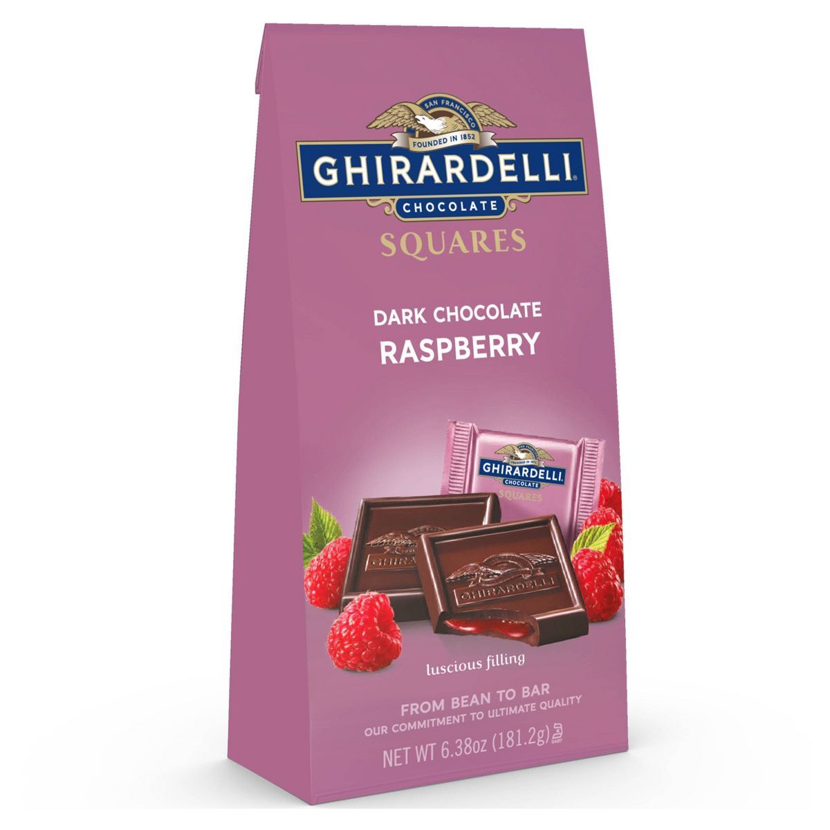 Ghirardelli Dark Chocolate & Raspberry Filling Candy Squares - 6.38oz | Target