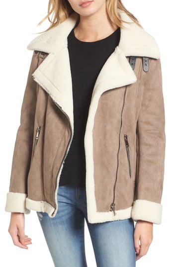 Women's Vigoss Faux Shearling Oversized Jacket, Size Small - Beige | Nordstrom
