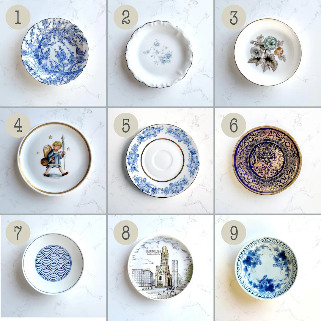 Vintage TINY BLUE China Plates – Butter Pats, Demitasse Saucers, Trinket Dishes, Plate Gallery ... | Etsy (Global)