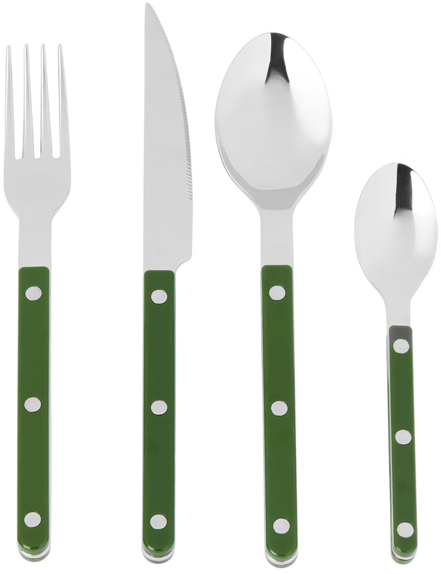 Green Bistrot Brilliant Flatware Set, 4 pcs | SSENSE