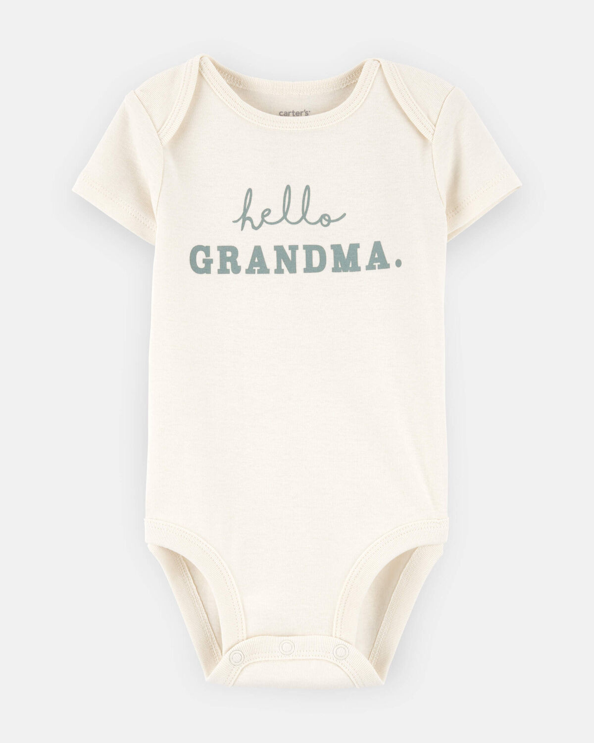 Baby "Hello Grandma" Announcement Cotton Short-Sleeve Graphic Bodysuit - Ivory | Carter's Inc